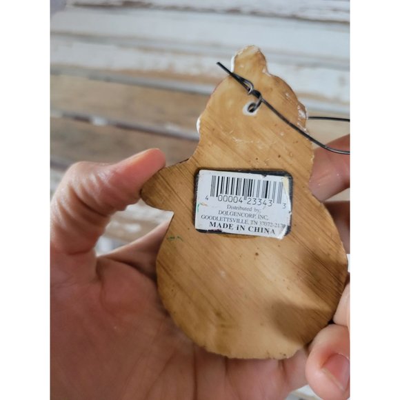 Snowman gingerbread cookie hat ornament Xmas holiday tree vintage - Picture 5 of 8